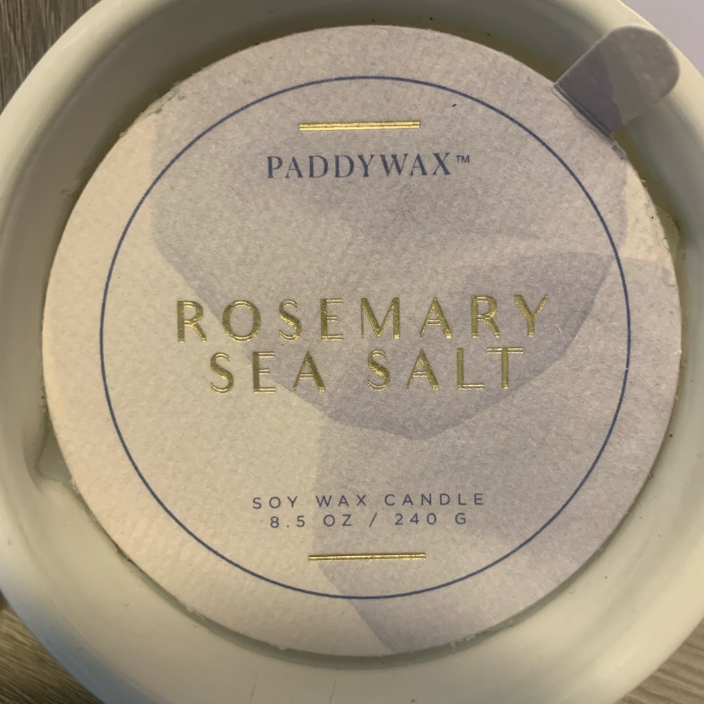 NEW Paddywax Rosemary Sea Salt Soy Wax Hand Poured Candle in Ceramic Jug - Picture 3 of 10